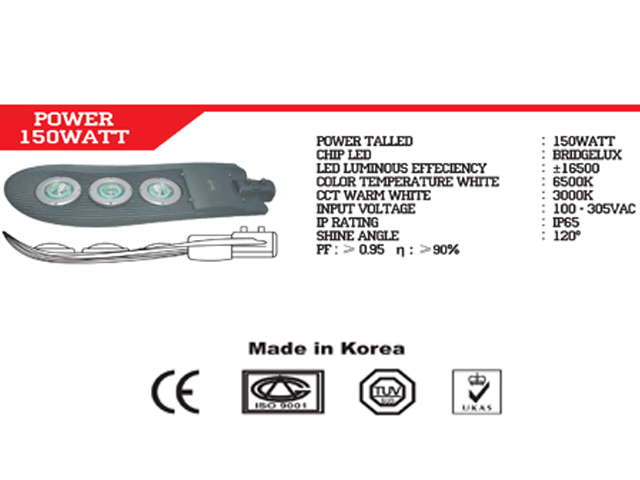 Lampu Jalan LED IP66 Talled 150 Watt